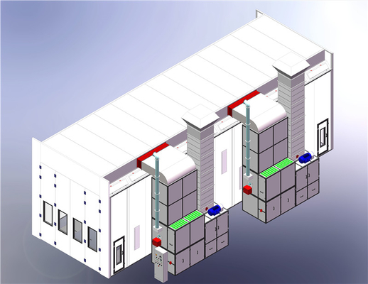 Buồng phun xe buýt 15m Semi - Down Draft Extraction OEM