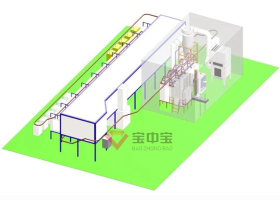 chất lượng Dự án Treo dây chuyền sơn tĩnh điện vận chuyển trong nhà máy kim loại nhà máy sản xuất