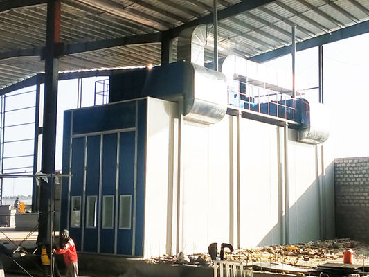 Buồng phun xe buýt tùy chỉnh với quạt ở phía trên cùng phòng sơn xả