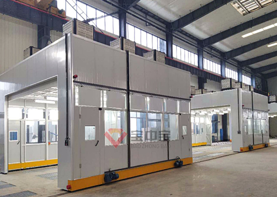 Buồng phun di động với đường sắt Toàn bộ phòng Di chuyển phòng sơn